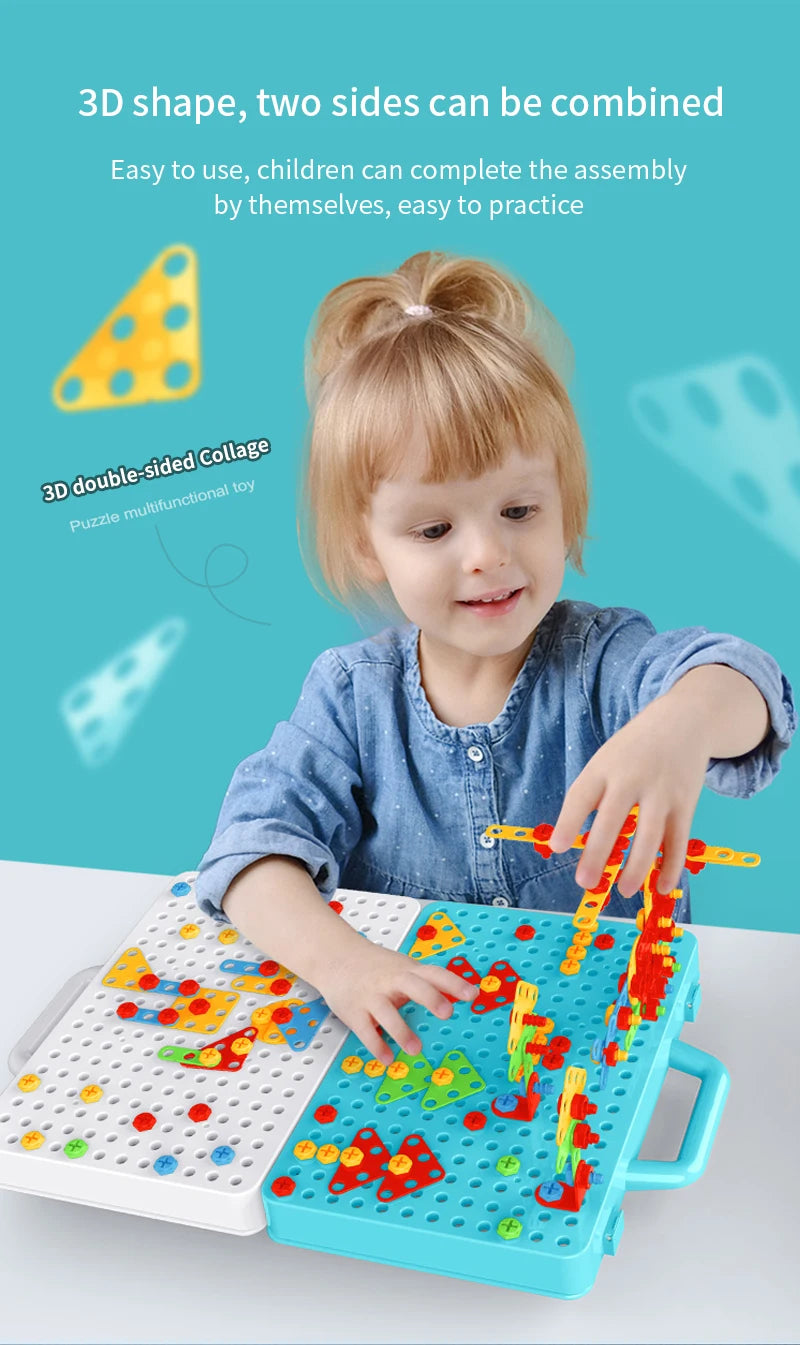 DIY- Kids Drill Screw Nut Puzzles