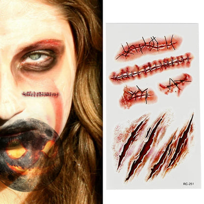 Halloween Bloody Wound Tattoo Stickers