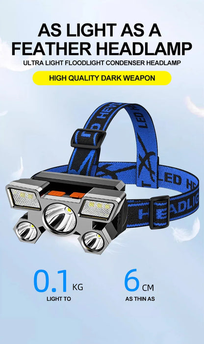 Portable 5LED Headlight