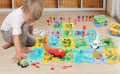 Puzzle & Racer Car Track Set