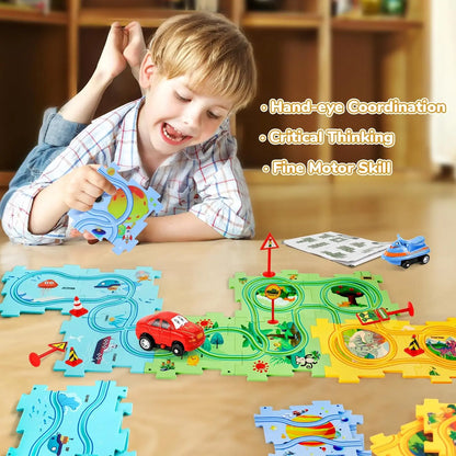 Puzzle & Racer Car Track Set