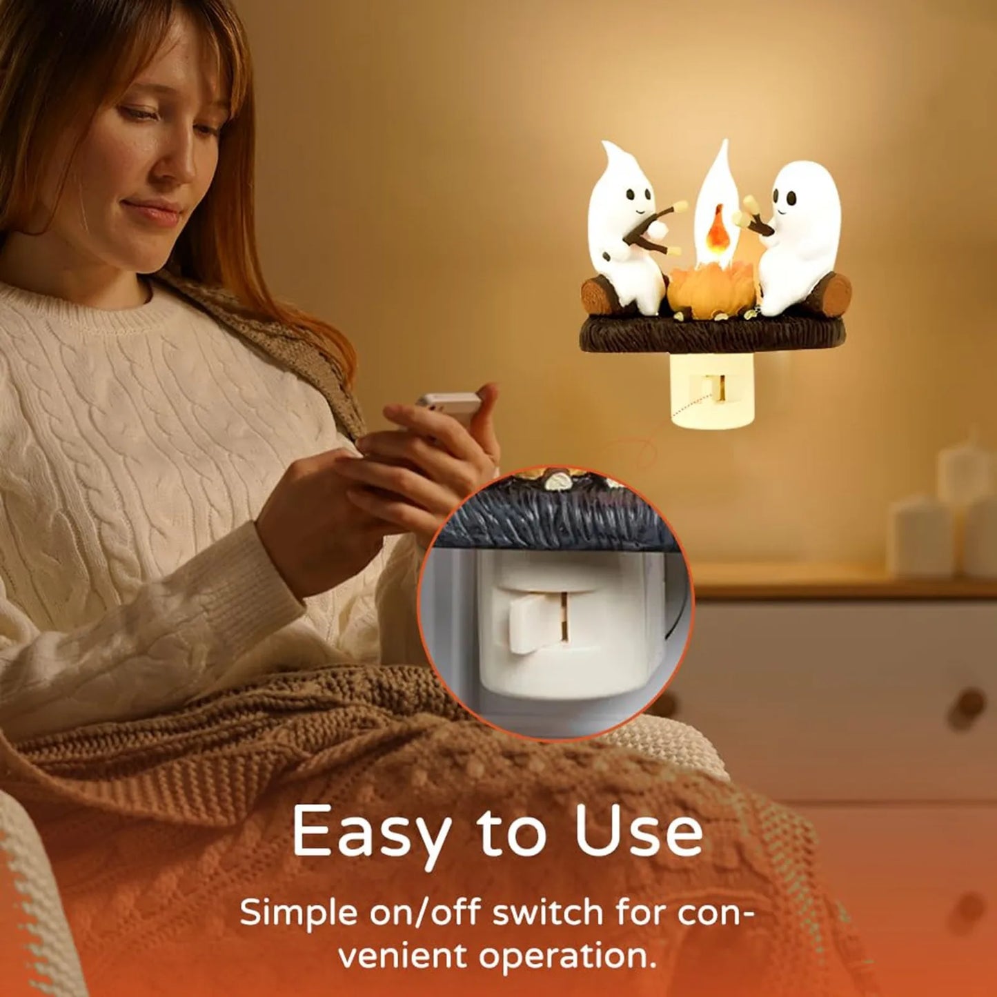 Bonfire Flickering Night Light