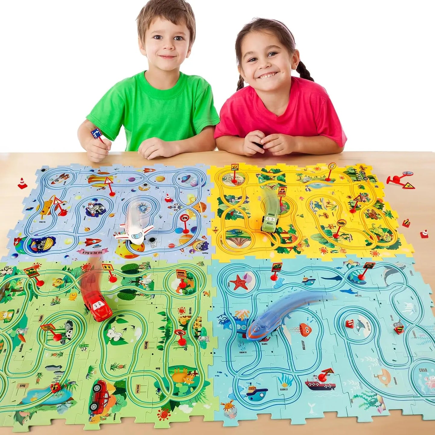 Puzzle & Racer Car Track Set